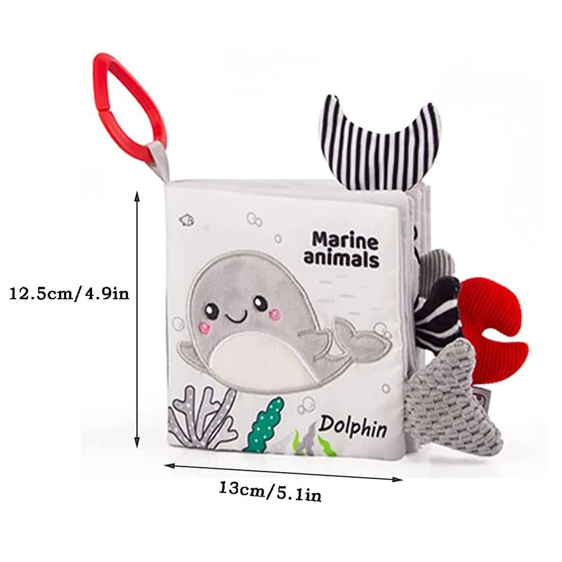 Soft Baby Sensory Cloth Book — 3D Touch & Feel for Ages 0-12 Months