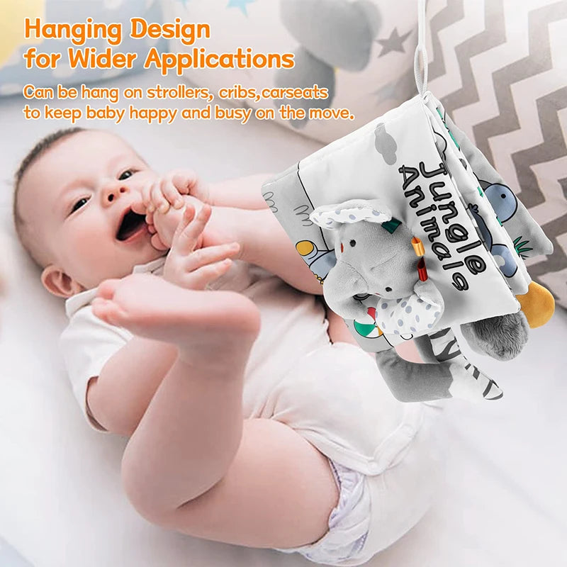Soft Baby Sensory Cloth Book — 3D Touch & Feel for Ages 0-12 Months