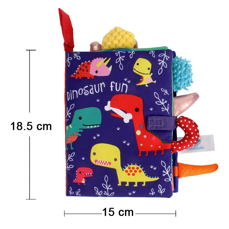 Soft Baby Sensory Cloth Book — 3D Touch & Feel for Ages 0-12 Months