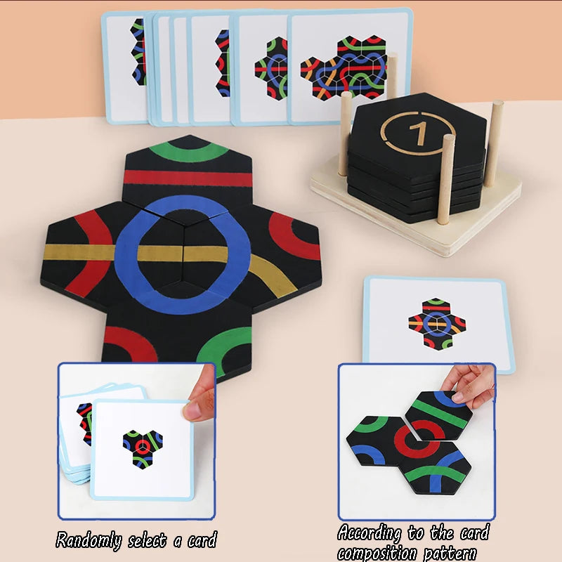 Montessori Shape Matching Puzzle — Logic & Stacking Toy for Kids
