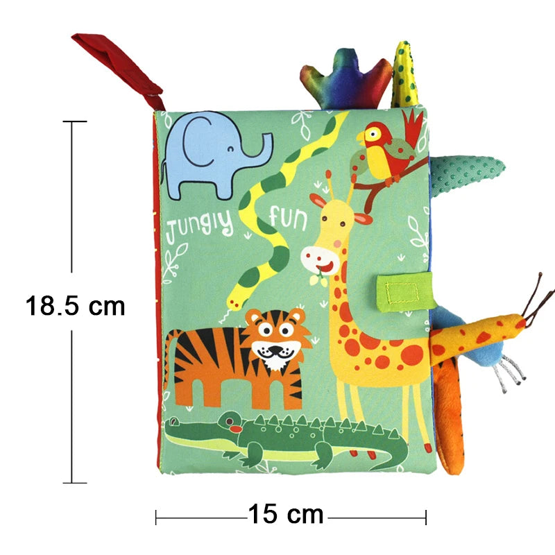 Soft Baby Sensory Cloth Book — 3D Touch & Feel for Ages 0-12 Months