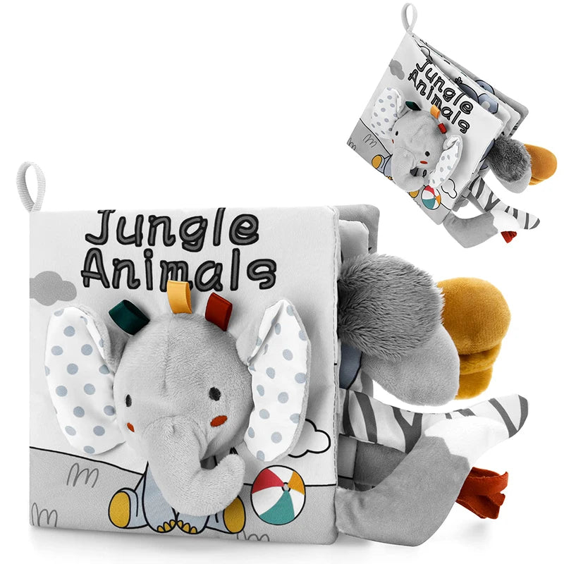 Soft Baby Sensory Cloth Book — 3D Touch & Feel for Ages 0-12 Months