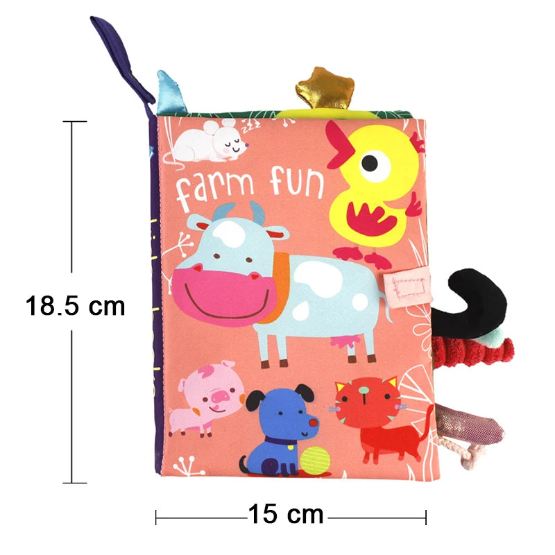 Soft Baby Sensory Cloth Book — 3D Touch & Feel for Ages 0-12 Months