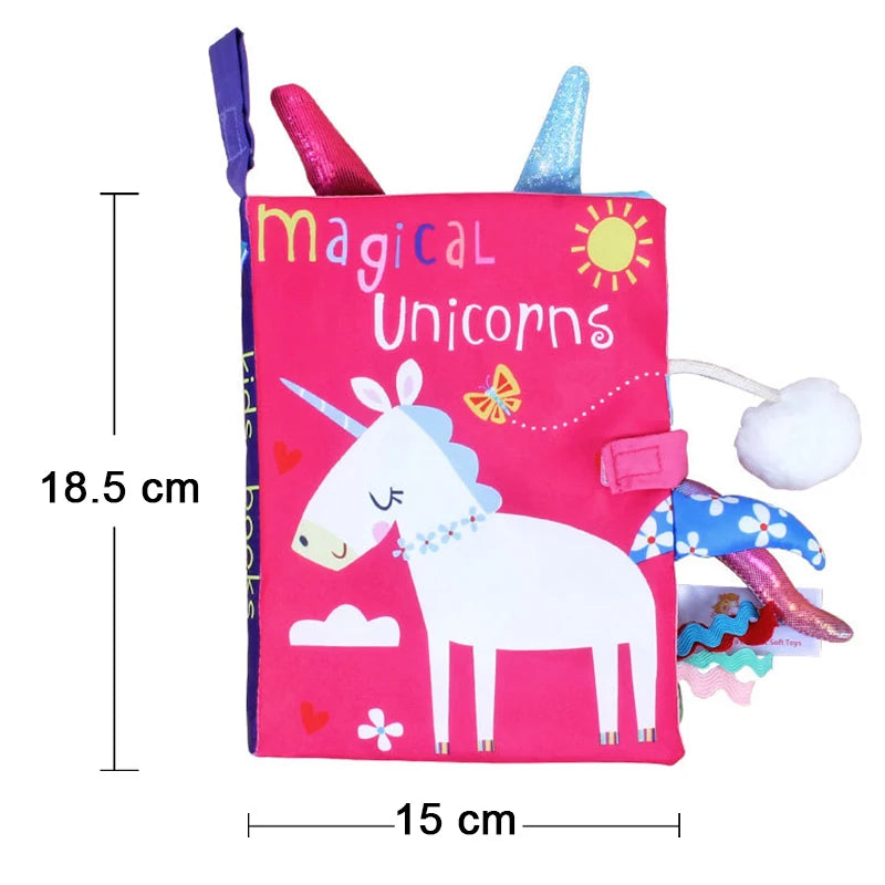 Soft Baby Sensory Cloth Book — 3D Touch & Feel for Ages 0-12 Months