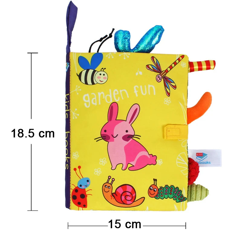 Soft Baby Sensory Cloth Book — 3D Touch & Feel for Ages 0-12 Months