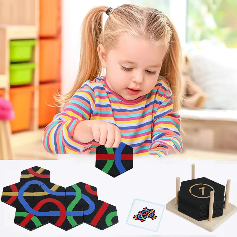 Montessori Shape Matching Puzzle — Logic & Stacking Toy for Kids