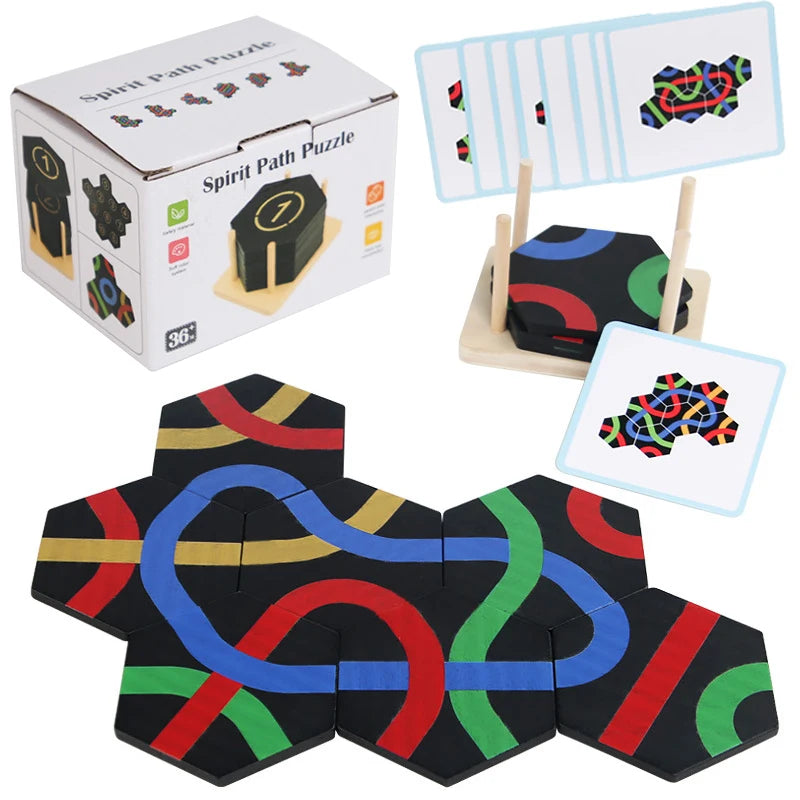 Montessori Shape Matching Puzzle — Logic & Stacking Toy for Kids