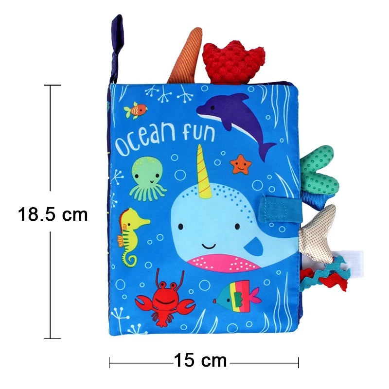 Soft Baby Sensory Cloth Book — 3D Touch & Feel for Ages 0-12 Months